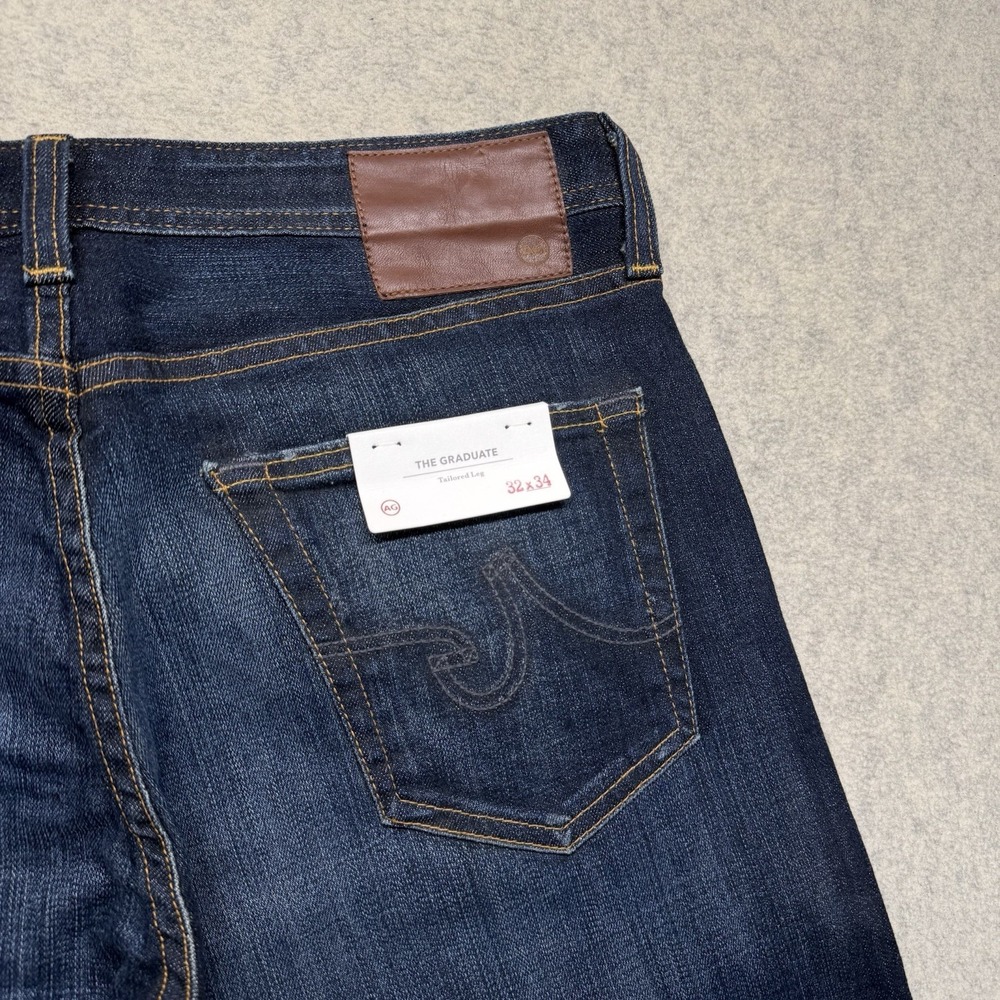 NWT AG Adriano Goldschmied Graduate Straight Leg Jeans 32x34 USA - Picture 8 of 11